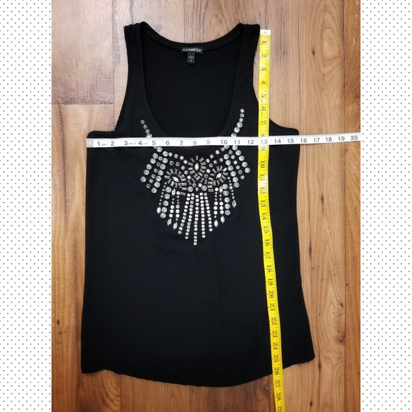 ✅EXPRESS Black embellished tank top S. - Picture 5 of 6